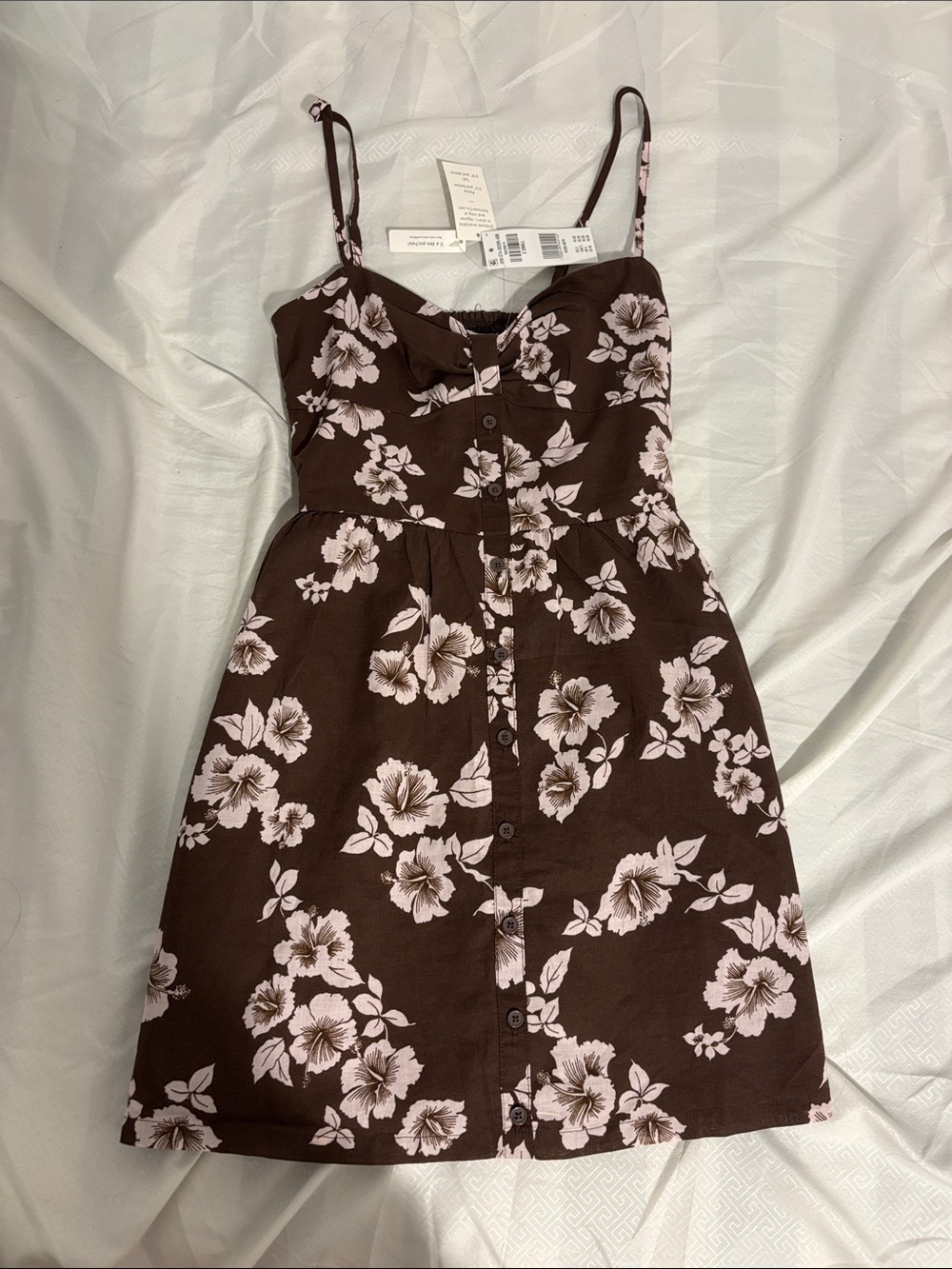 Hollister Pink and brown floral dress